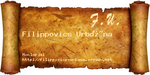 Filippovics Urbána névjegykártya